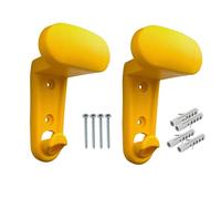Evotrade Set 2 Ganci Appendiabiti A Parete in Polipropilene PP con Viti e Tasselli - Portabiti da Muro Resistente per Casa, Ufficio e Ingresso - Facile Montaggio (Giallo)