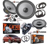 EvoTuning Kit 6 Casse Altoparlanti Auto Compatibile con Hertz per Fiat Bravo II dal 2006 Anteriori e Posteriori con Set 4 Anelli + 4 Connettori Adattatori