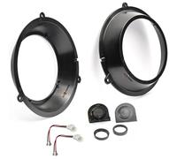 EvoTuning Kit 2 Anelli Supporti Adattatori 2 Griglie Tweeter Grigio 2 Connettori per Installazione Montaggio Altoparlanti Casse per Fiat Panda II 169 Anteriore dal 2003 al 2011
