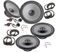 EvoTuning Kit 6 Casse Altoparlanti Anteriori e Posteriori per Fiat Croma dal 2005 al 2010, compatibile con Hertz K165+X165 +Set 4 Anelli e Cavi Adattatori