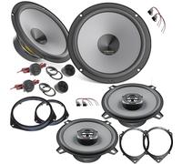 EvoTuning Kit 6 Casse Altoparlanti Anteriori e Posteriori per Fiat Tipo II dal 2015, compatibile con Hertz K 165 + X 130, +Set 4 Anelli e Cavi Adattatori
