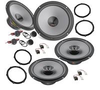 EvoTuning Kit 6 Casse Altoparlanti Anteriori e Posteriori per Peugeot 208, compatibile con Hertz K 165 + X 165, Set 2 Woofer 165 + 2 Tweeter + 2 Coassiali 16,5 cm + 4 Anelli e Cavi Adattatori
