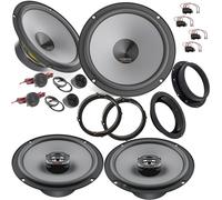 EvoTuning Kit 6 Casse Altoparlanti Auto compatibile con Hertz per VW Golf V (mk5) dal 2003 al 2008 Anteriori e Posteriori con Set 4 Anelli + 4 Connettori Adattatori