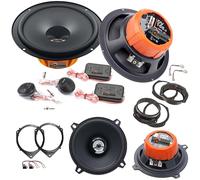 EvoTuning Kit 6 Casse Altoparlanti per Fiat Bravo dal 2007 Anteriori e Posteriori compatibile con Hertz DSK165.3+DCX130.3 Set 2 Woofer 2 Tweeter 2 Coassiali 4 Anelli 4 Cavi (No Plug and Play)