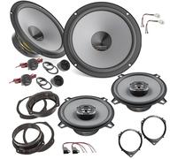 EvoTuning Kit 6 Casse Altoparlanti per Fiat Bravo dal 2007, Anteriori e Posteriori, compatibile con Hertz K 165 + X 130, Set 2 Woofer 165 mm +Tweeter +2 Coassiali 13 cm +4 Anelli e cavi Adattatori