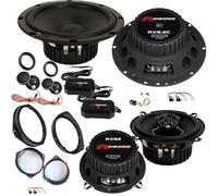 EvoTuning Kit 6 Casse Altoparlanti per Fiat Grande Punto dal 2006 Anteriori e Posteriori Set 2 woofer +2 tweeter +2 Coassiali 13 cm +4 Anelli e Cavi Adattatori compatibile con Renegade RX6.2C RX52