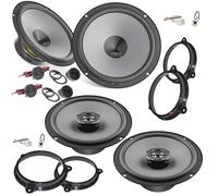 EvoTuning Kit 6 Casse Altoparlanti per Renault Clio V dal 2019 compatibile con Hertz K165+X165 Ant/Post Set 2 woofer 2 Tweeter 2 Coassiali 4 Anelli Adattatori 4 Connettori (no plug and play)