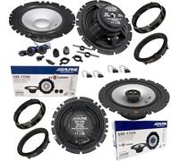 EvoTuning Kit 6 Casse Altoparlanti per VW Amarok dal 2010 al 2022 Anteriori e Posteriori compatibile con Alpine Sxe-1750S+Sxe-1725S Set 2 Woofer 2 Tweeter 2 Coassiali 4 Anelli 4 Cavi