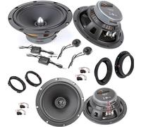 EvoTuning Kit 6 Casse Altoparlanti per VW Golf V 5 dal 2003 al 2008 Anteriori e Posteriori compatibile con Focal ASE165+ACX165 Set 2 Woofer 2 Tweeter 2 Coassiali 4 Anelli 4 Cavi (No Plug and Play)