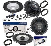 EvoTuning Kit 6 Casse Altoparlanti per VW Polo 9N 6R 6C dal 2001 al 2024 Anteriori e Posteriori compatibile con Alpine Sxe1750S Sxe1725S Set 2 Woofer 2 Tweeter 2 Coassiali 4 Anelli Adattatori 4 Cavi