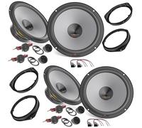 EvoTuning Kit 8 Casse Altoparlanti Anteriori e Posteriori per Fiat 500L 500X dal 2012, compatibile con Hertz K 165, Set 4 Woofer 165 mm +4 Tweeter + 4 Anelli e Cavi Adattatori