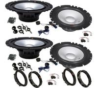 EvoTuning Kit 8 Casse Altoparlanti compatibile con Alpine SXE-1750S per VW Golf VI MK6 dal 2008 al 2012 Anteriori e Posteriori + 4 Anelli Adattatori + 4 Cavi/connettori (no plug and play)