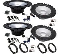 EvoTuning Kit 8 Casse Altoparlanti compatibile con Alpine SXE-1750S per VW Golf VII Mk7 dal 2012 al 2021 Anteriori e Posteriori + 4 Anelli Adattatori + 4 Cavi/connettori (no plug and play)