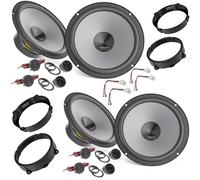 EvoTuning Kit 8 Casse Altoparlanti per Alfa Romeo 147 dal 2000 al 2010 compatibile con Hertz K165 Ant/Post Set 4 woofer 4 Tweeter 4 Anelli Adattatori 4 Connettori (no plug and play)