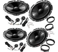 EvoTuning Kit 8 Casse Altoparlanti per Alfa Romeo 159 Compatibile con Pioneer Ts-g170C Anteriori e Posteriori Set 4 Woofer 4 Tweeter 4 Anelli Adattatori 4 Cavi Connettori (NO Plug and Play)