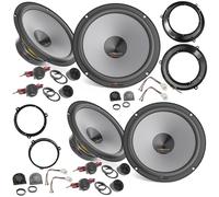 EvoTuning Kit 8 Casse Altoparlanti per Fiat Panda 169 dal 2003 al 2012 compatibile con Hertz K 165 Anteriori e Posteriori Set 4 Woofer 4 Tweeter 4 Anelli Adattatori 2 Coppie Cavi + 4 Griglie Tweeter