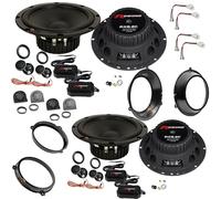 EvoTuning Kit 8 Casse Altoparlanti per Fiat Panda II 169 dal 2003 al 2011 | Set 4 Woofer 165 mm +4 Tweeter +4 Crossover 400W +4 Anelli e Cavi Adattatori EvS