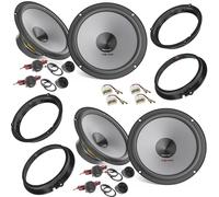 EvoTuning Kit 8 Casse Altoparlanti per Land Rover Discovery Sport dal 2015 al 2022 Anteriore e Posteriore compatibile con 2 Kit Hertz K 165 Set 4 Woofer 4 Tweeter + Anelli e Cavi Adattatori