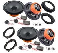 EvoTuning Kit 8 Casse Altoparlanti per VW Golf 5 V dal 2003 al 2008 Anteriori e Posteriori compatibile con Hertz DSK165.3 Set 4 Woofer +4 Tweeter +4 Anelli +4 Cavi (NO Plug and Play)
