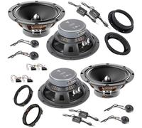 EvoTuning Kit 8 Casse Altoparlanti per VW Golf V 5° serie dal 2003 al 2008 Anteriori e Posteriori compatibile con Focal ASE165 Set 4 Woofer +4 Tweeter +4 Anelli +4 Cavi (No Plug and Play)