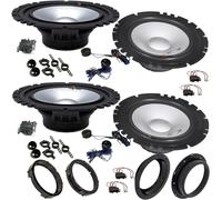 EvoTuning Kit 8 Casse Altoparlanti per VW Golf V Mk5 dal 2003 al 2008 Anteriori e Posteriori compatibile con Alpine Sxe-1750S 4 Wooter 4 Tweeter + Set 4 Anelli Adattatori 4 Cavi (no plug and play)