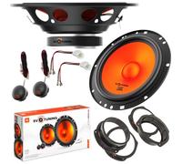 EvoTuning Kit Casse Altoparlanti Anteriori per Fiat Bravo dal 2007, compatibile con JBL Stage 162CF, Set 2 Woofer 165 mm +2 Tweeter +2 Anelli e Cavi Adattatori