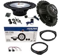 EvoTuning Kit Casse Altoparlanti Anteriori per Fiat Panda 3 312 dal 2012 compatibile con Alpine Sxe1750S, Set 2 woofer +2 tweeter +2 Anelli e Cavi Adattatori