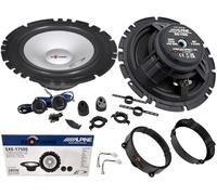 EvoTuning Kit Casse Altoparlanti per Alfa Romeo 147 Anteriore o Posteriore compatibile con Alpine SXE-1750S Set 2 Woofer+2 Tweeter 1Cp Anelli Adattatori 1Cp Cavi (no plug and play)