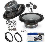 EvoTuning Kit Casse Altoparlanti per Fiat 500L e 500X dal 2012 Anteriori compatibile con Alpine S2-S65C set 2 Woofer 2 Tweeter 2 Anelli Adattatori 2 Cavi Connettori (no plug and play)