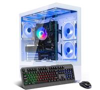 Evounic PC da gioco bianco Computer Desktop - i7 Xeon E5 3.20GHz, GeForce GT 1030, 16GB RAM, 512GB SSD + 1TB HDD, WiFi 6 & BT 5.4, 9× Ventole ARGB, Windows 11 Pro, elegante torre di gioco bianca