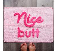 Evovee Tappetino da bagno con scritta Nice Butt Pink Bum Funny Cute Bathroom Rugs Peeach Blush Tappeto Doccia Divertente Decorazione per il Bagno per Ragazze Divertente Simpatico Tappetino da Bagno