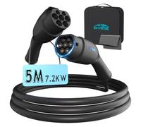 EVPEIWE Cavo di prolunga di tipo 2 EV, 7,2 KW/32 A, 1 fase, cavo di prolunga con serratura di sicurezza per IEC-62196 BEV & PHEV per tipo 2 EV, 8 m