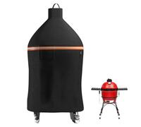 EVRBUL Copertura per griglia a carbone da esterno, resistente, 420D, copertura protettiva per barbecue con fibbia antivento e foro di ventilazione, compatibile con griglie a carbone classiche Kamado