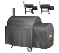 EVRBUL Copertura per telaio del fumatore compatibile con Oklahoma Joe's Longhorn Highland Offset Smoker, copertura esterna impermeabile per barbecue, resistente 420D, 162 L x 93 B x 142 H cm