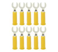 EVTSCAN 10 pezzi J.20019 6mm spina a forma di U con inserto resistente all'alta pressione tipo Y spina a banana per apparecchiature elettroniche industriali (Yellow)
