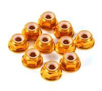 EVTSCAN 10 pezzi M5 inserto in nylon dadi autobloccanti in alluminio dado esagonale oro