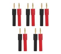 EVTSCAN Adattatore spina a banana da 5 set PA Materiale in ottone Maschio a femmina Connettore a banana rosso nero Forte connettività per apparecchiature elettroniche industriali