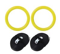 EVTSCAN Anello da Palestra, 2 Pezzi Anelli da Ginnastica in ABS Attrezzo per Esercizi di Allenamento Fitness da Palestra con Cinghie(Giallo)