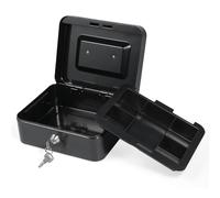 EVTSCAN Cash Box con vassoio staccabile 2 chiavi includeva ricevute di stoccaggio di scatola di denaro e oggetti di valore di valore per la sicurezza del negozio di alimentari per
