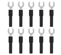 EVTSCAN Connettori a forcella a forcella Materiale in ottone 6 mm 0,2 pollici Tipo Y Spina a banana 30 V CA 60 V CC Massimo 10 A Componenti elettrici (Black)