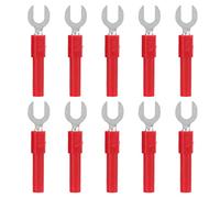 EVTSCAN Connettori a forcella a forcella Materiale in ottone 6 mm 0,2 pollici Tipo Y Spina a banana 30 V CA 60 V CC Massimo 10 A Componenti elettrici (Red)