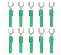 EVTSCAN Connettori a forcella a forcella Materiale in ottone 6 mm 0,2 pollici Tipo Y Spina a banana 30 V CA 60 V CC Massimo 10 A Componenti elettrici (Green)