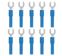 EVTSCAN Connettori a forcella a forcella Materiale in ottone 6 mm 0,2 pollici Tipo Y Spina a banana 30 V CA 60 V CC Massimo 10 A Componenti elettrici (Blue)
