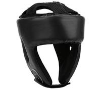 EVTSCAN Copricapo da Boxe Casco da Boxe Cuoio Regolabile Protezione per la Testa Sanda Kickboxing Training Defense MMA Headgear Defense(M-Nero)