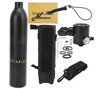 EVTSCAN Dideep 0.5L SCUBA Oxygen Oxygen Bustide sottomarino per immergersi con borsa per la trasporto della valvola di respirazione (Cilindro di ossigeno nero + borsa di stoccaggio nero)