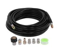 EVTSCAN Kit a Getto di fognatura a Rona di Pressione 5800 psi Drain Tubo di Pulizia del Tubo 100 Piedi 1/4 Pollici NPT Kit detergente per Scarico ad Alta Pressione residenziale e