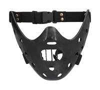 EVTSCAN Maschera di Hannibal Lecter Cosplay - Maschera di Agnello Regolabile in Resina, Maschera Cosplay Mezza Faccia Nera per Feste di Carnevale di Halloween