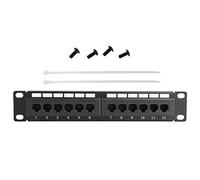 EVTSCAN Pannello patch dati di rete Ethernet CAT6 RJ45 per rack per cavi UTP 12 porte senza staffa