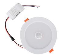 EVTSCAN Plafoniera a LED con sensore di movimento, 12W AC85-265V Plafoniera a LED da incasso Lampada da incasso con sensore del corpo umano, per casa Corridoio interno Soggiorno(Bianco puro)