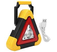 EVTSCAN ricaricabile per avvertimento per auto che triangolo, impatto, torcia a LED multifzionale, lampeggiamento rosso, sicurezza lgo la strada ed emergenze